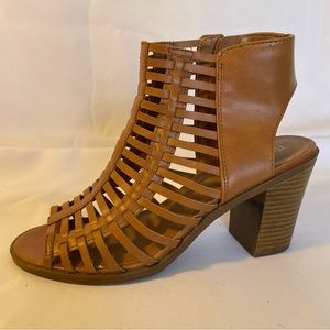 Mossimo Caged Rylee Heel Cognac Size 8
